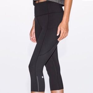 Lululemon Black Fast & Free Crop II 19”